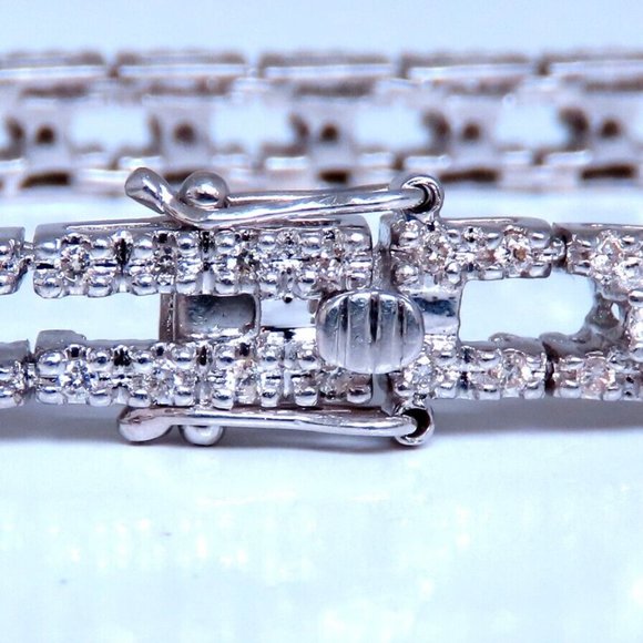 Tennis Bracelet 1.75ct Natural Round Diamonds 14kt Gold Three Row - Picture 2 of 5